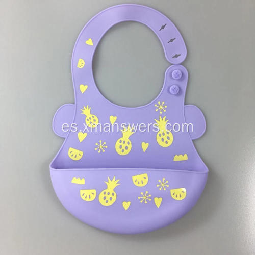 Babero de silicona suave ajustable personalizado para niños